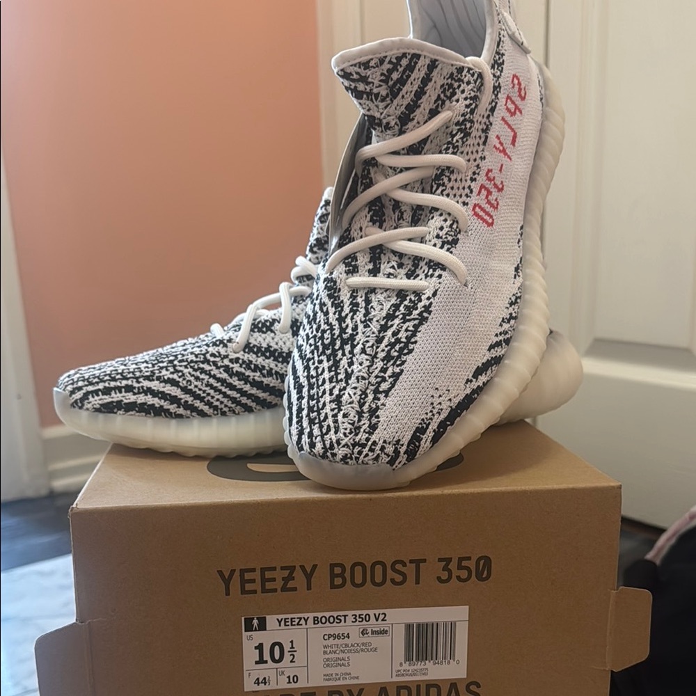 Yeezy Boost 350 V2 Zebra White Black with Red Accent